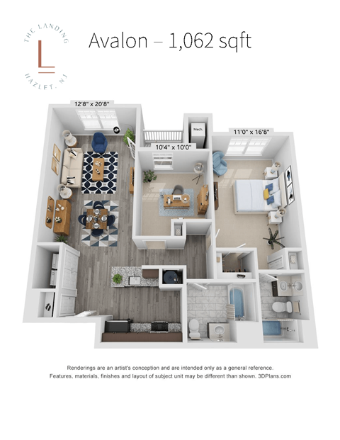 1 bed 2 bath at The Landing Apartments, Hazlet, NJ, 07730